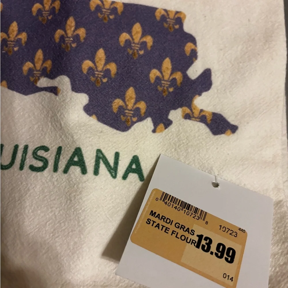 NWT Louisiana Mardi Gras Kitchen Towel Flour sack